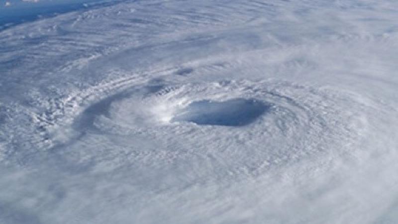 An overhead shot of a hurricane.