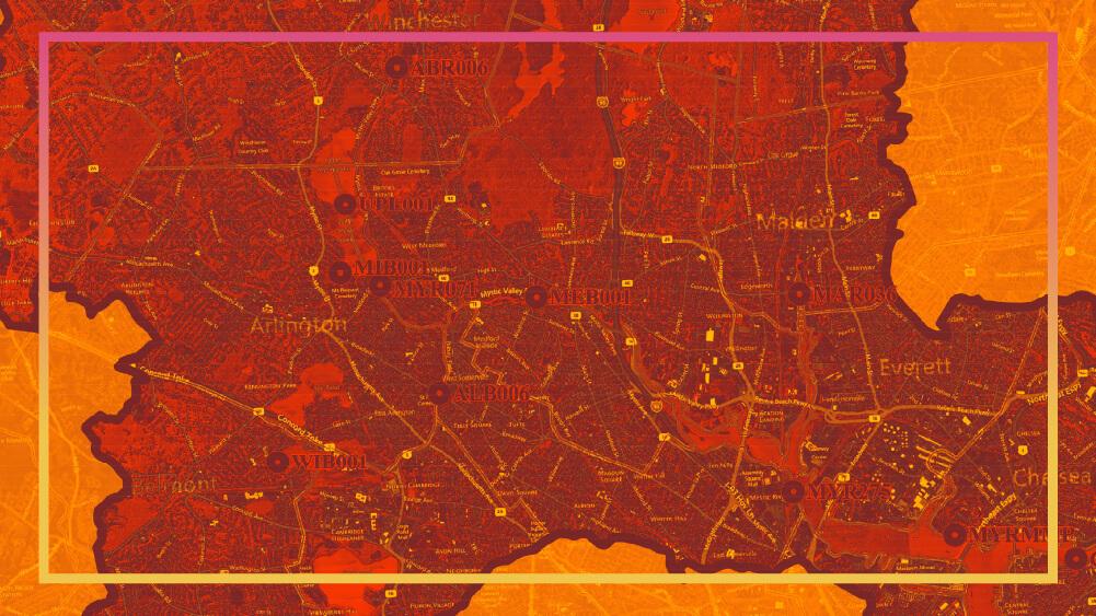 A heat map of the Mystic River valley.