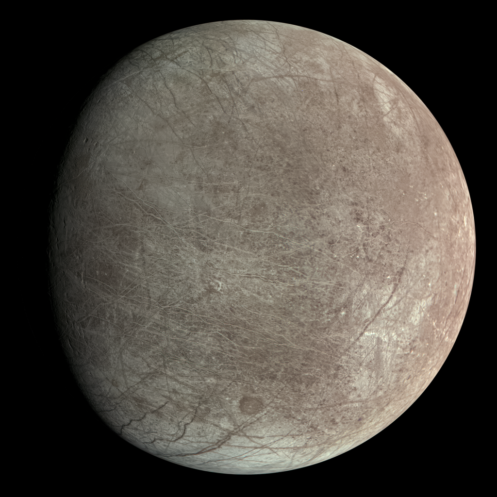 The moon Europa as seen by NASA’s Juno spacecraft. Credit: NASA