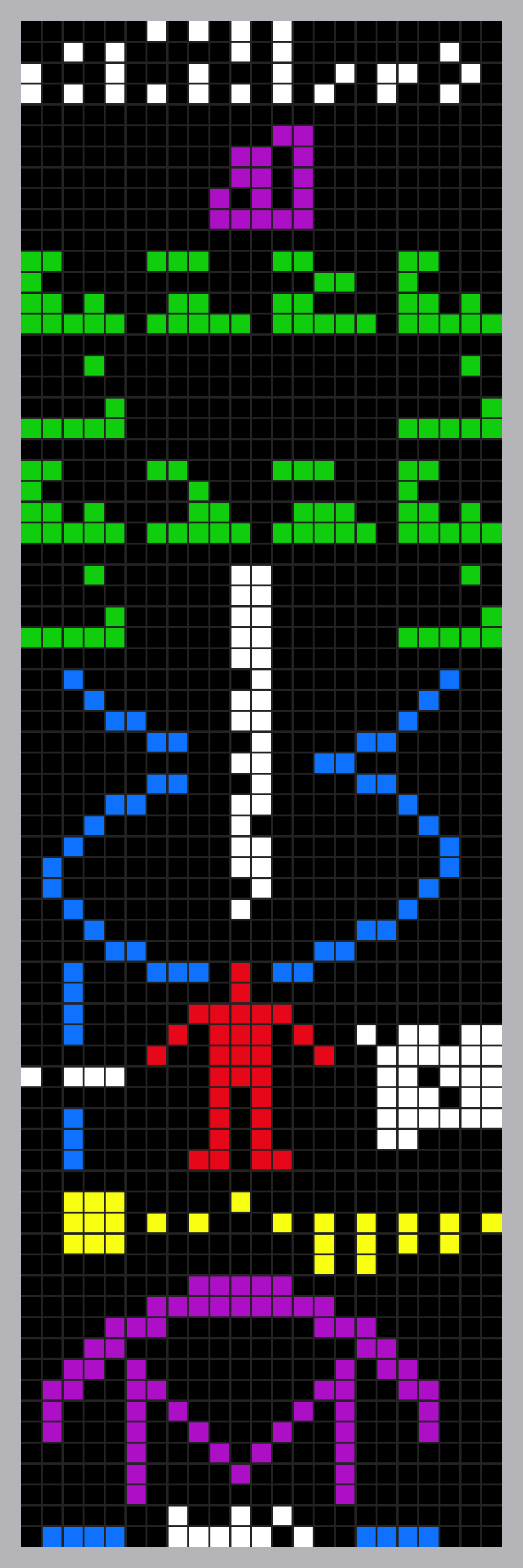 The Arecibo message in visual form. Credit: Arne Nordmann