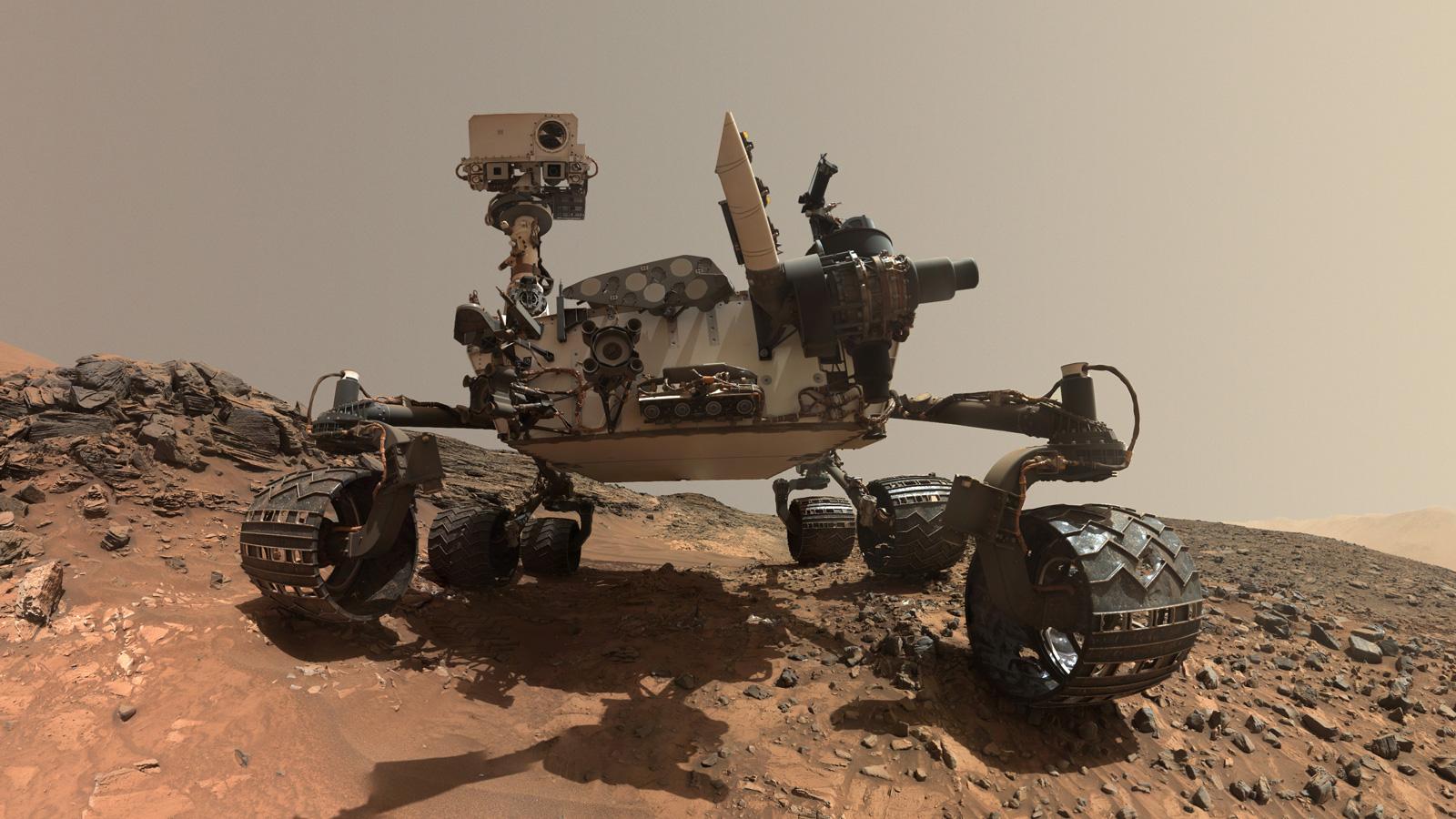 Curiosity Rover in front of the Mars landscape Credit: NASA