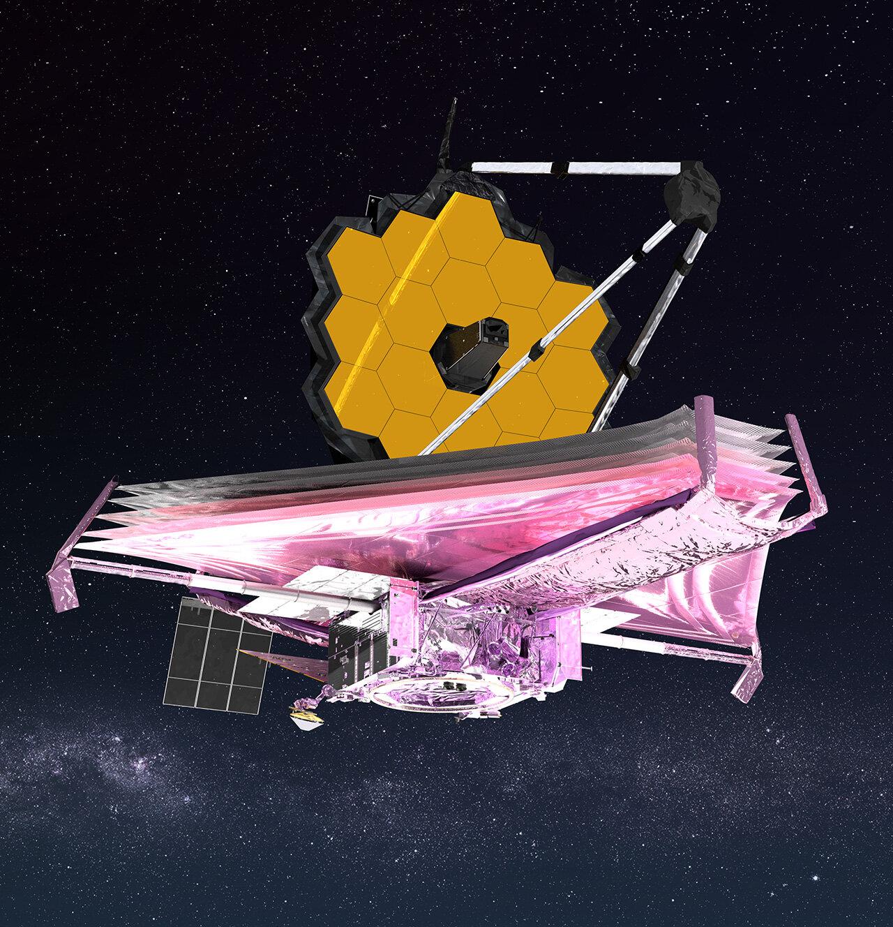 Artist’s image of the James Webb Space Telescope Credit: NASA Goddard Space Flight Center/CIL/Adriana Manrique Gutierrez