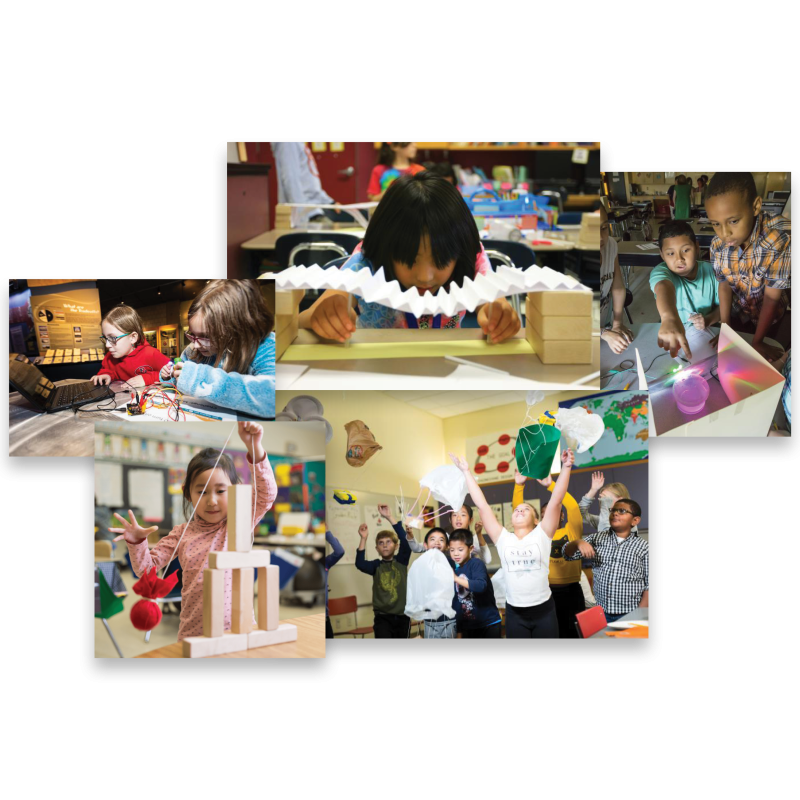 A collage of images from EiE classroom experiences