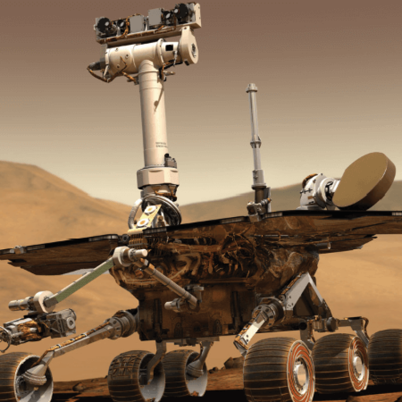 An artist's concept of the Mars rover
